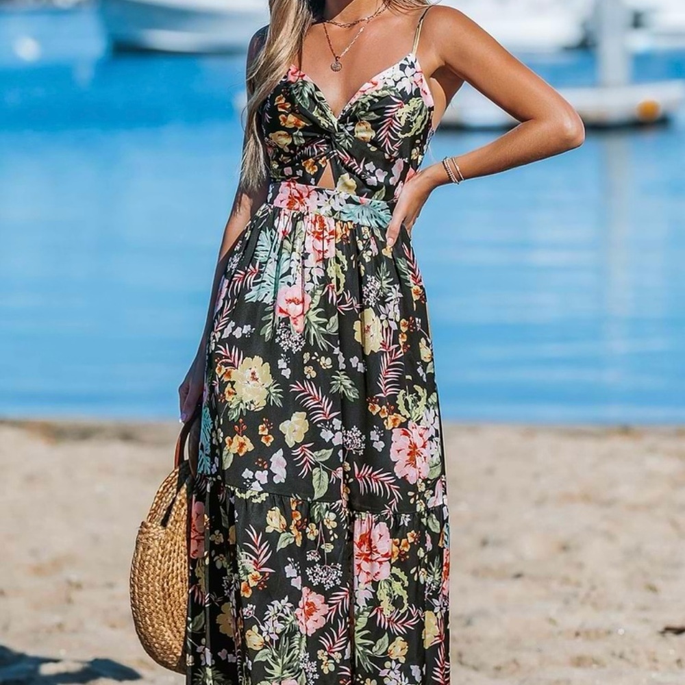 Floral Black Maxi Dress